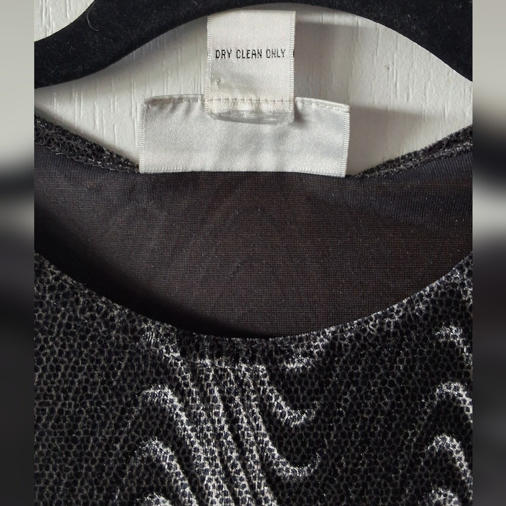Vintage Yves St. Clair Velvet-Like Silver & Black‎ Shirt – Medium (80s/90s) - Picture 4 of 4